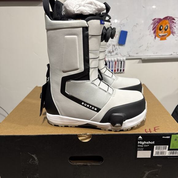 Men\'s BURTON Highshot Step On Snowboard Boots GRAY CLOUD Size 8.5 main image 8
